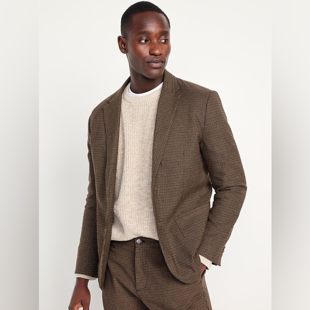 Old Navy Brown houndstooth Soft-Brushed Twill Blazer XXL